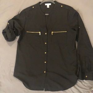 Calvin Klein Black long sleeve with gold hardware